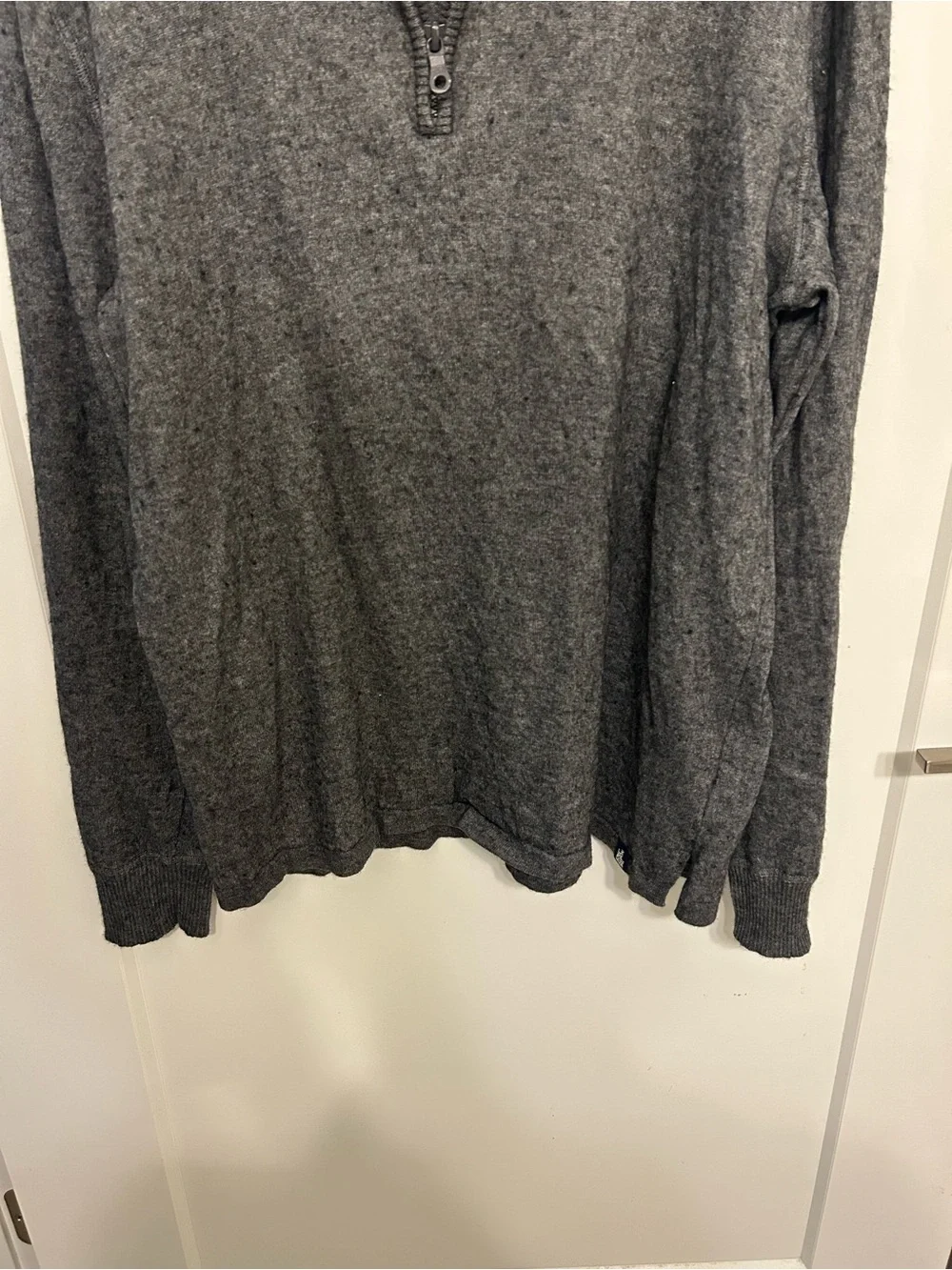 The North Face Men's Gray Half-Zip Wool-Blend Sweater
